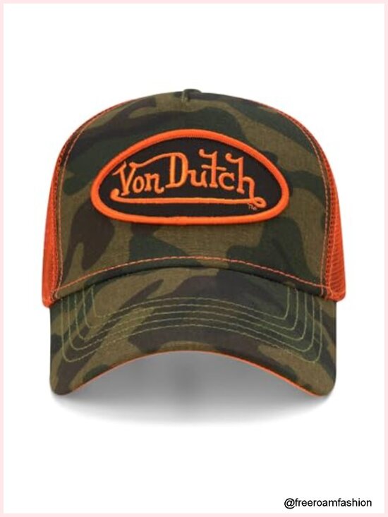 Von Dutch Monogram Trucker Cap - Retro Snapback Hat for Men and Women - main image 6